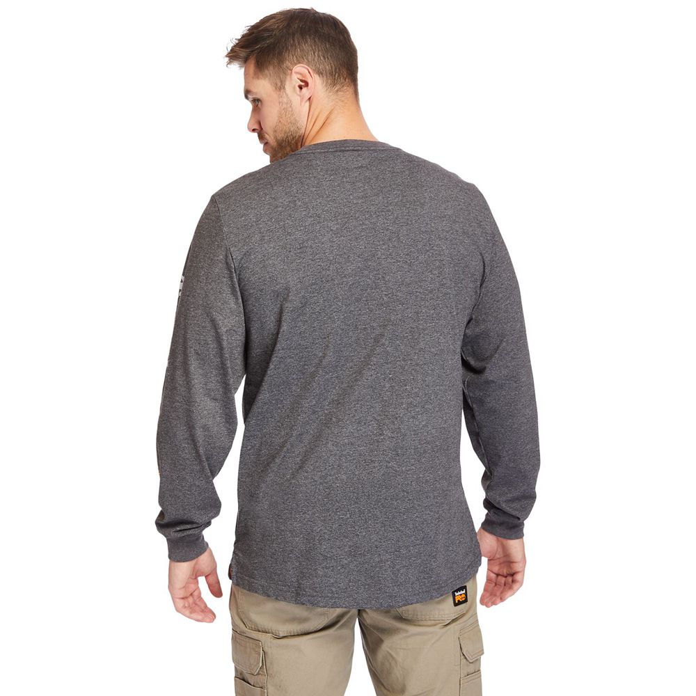 Timberland Μπλουζάκια Ανδρικα Βαθυ Γκρι - Pro® Big & Tall Base Plate Long-Sleeve Wicking - Greece 12